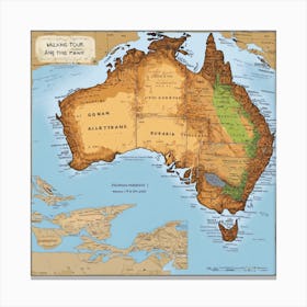 Australia Map Canvas Print