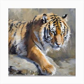 OIL PAINTING SIBERIAN TIGER Canvas Print