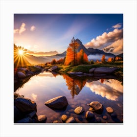 Sunrise In The Mountains Canvas Print