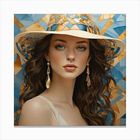 Woman In A Hat 10 Canvas Print