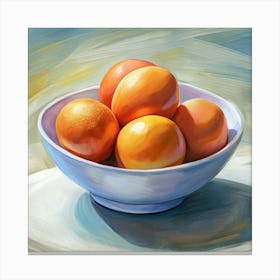 Orange Eggs In A White Bowl Canvas Print