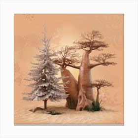 Baobab Trees In The Desert Canvas Print