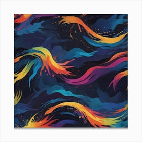 Rainbow Wavy Pattern Canvas Print