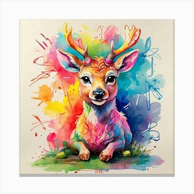 Colorful Deer 11 Canvas Print