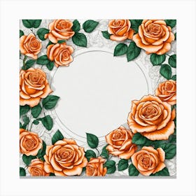 Orange Roses Frame 6 Canvas Print