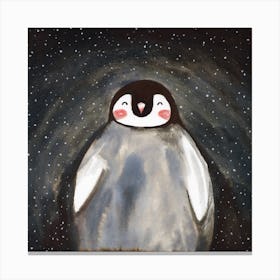 Happy Penguin Square Canvas Print
