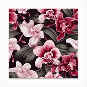 Seamless Orchid Pattern Canvas Print