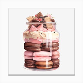 Macarons In A Jar 1 Canvas Print