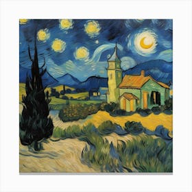 Starry Night By Vincent Canvas Print