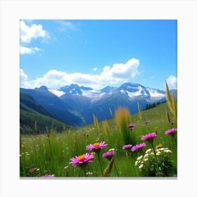 Wildflowers In The Mountains Canvas Print