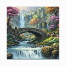 bridge between the falls Canvas Print