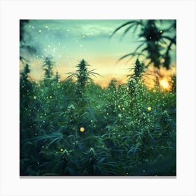 Sunset In A Cannabis Field Toile