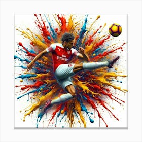 Arsenal Player Kicking A Soccer Ball 1 Canvas Print
