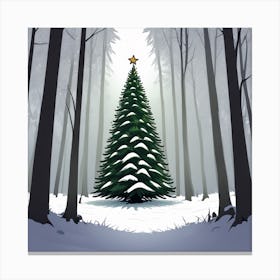 Christmas Tree In The Forest 54 Canvas Print