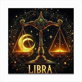 Zodiac Sign Libra, Air Element, The Scales Canvas Print