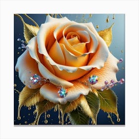 Gold plated white rose 4 Canvas Print