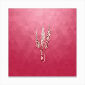 Vintage Polygonum Flower Botanical in Gold on Viva Magenta n.0404 Canvas Print