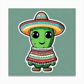Cactus In Sombrero Canvas Print