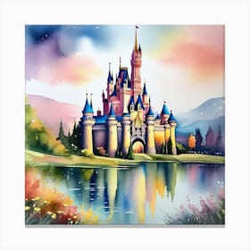 Disney Castle Painting 2 Canvas Print