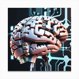 Artificial Brain On A Circuit Board Canvas Print