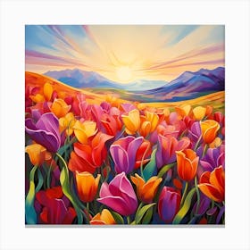 AI Enchanted Tulip Symphony  Canvas Print