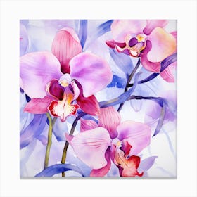 Watercolor Orchids Canvas Print