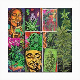 Marijuana Collage Canvas Print
