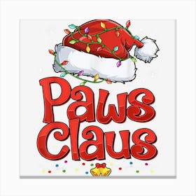 Mens Cool Paws Claus With Santa Hat Christmas Lights Boys Men 1 Canvas Print