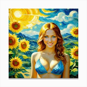 Sunflower Girlfhy Canvas Print