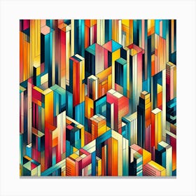 Bold Colors And Geometric Shapes Inspired By A Metropolis (3) Canvas Print