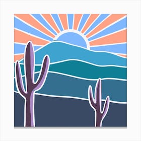 Cactus In The Desert 7 Canvas Print