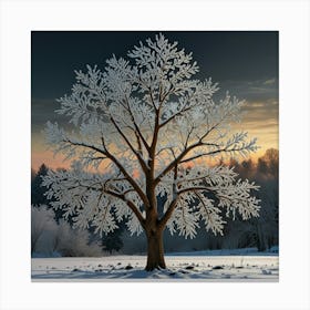 Tree In The Snow Canvas Print