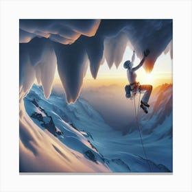 Climbing A Snow Cornice Canvas Print