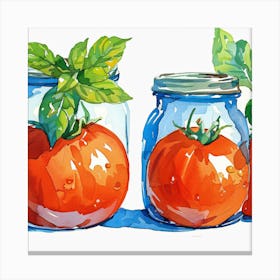 Tomatoes In Jars Canvas Print