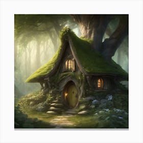 A Beautiful Tiny Fairy In A Woodland Cottage Share1 0 Canvas Print