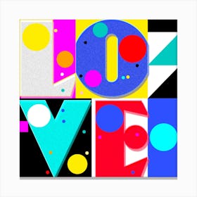 Love Retro Canvas Print