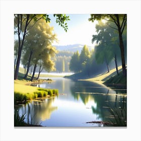 Lake In The Forest 2 Canvas Print