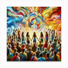 Group Of People In A Circle 3 Canvas Print