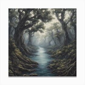 River In The Forest Canvas Print