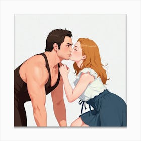 Kissing Couple 10 Canvas Print