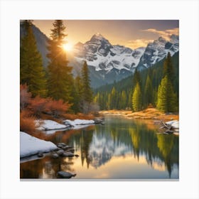 Sunrise In The Mountains 4 Canvas Print