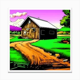 Barn In The Countryside Canvas Print