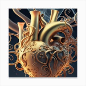 A Golden Heart Made Of Candle Smoke 4 Canvas Print