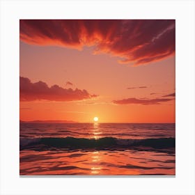 Sunset Over The Ocean Canvas Print