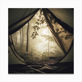 Tent In The Woods Canvas Print