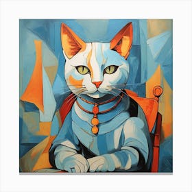 Cat In Picasso Style Canvas Print
