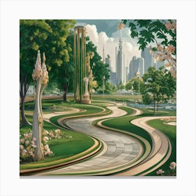 Park In The City Canvas Print