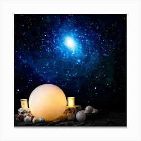 Cosmos Themed Illustration Capturing The Essence Of Elemental Magic With A Bright Double Star Patte (4) Canvas Print