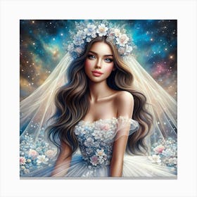 Bride In A Wedding Dress Canvas Print