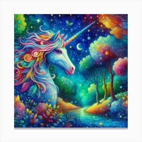 Unicorn In The Forest 1 Canvas Print